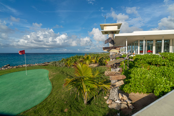 View to the main building and the first green