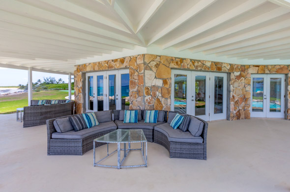 One of the two lounge areas outside the Gameroom